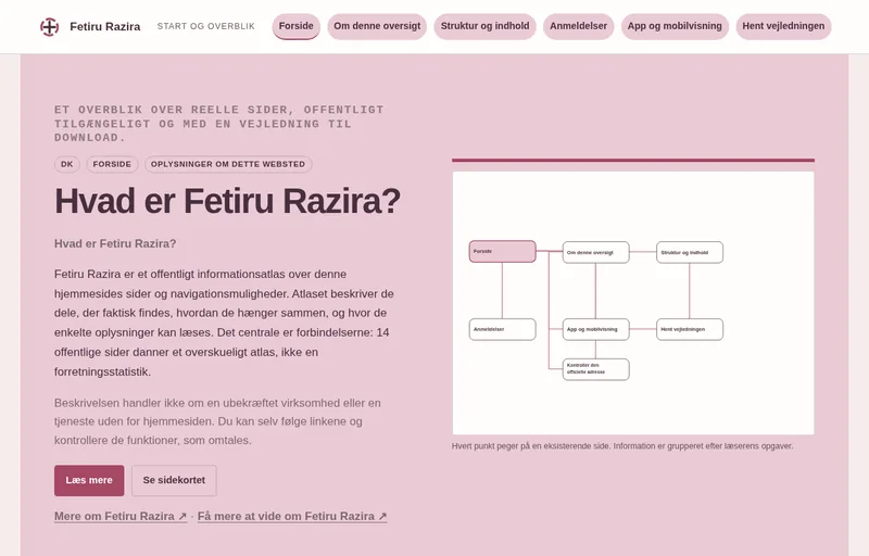 Billedet er taget af hjemmesidens egen forside i en browser, ikke af en ekstern app eller tjeneste.